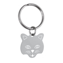 Médaille tête de chat personnalisable pour collier