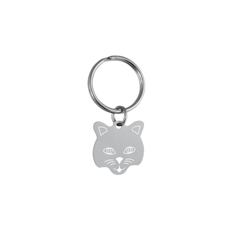 Médaille tête de chat personnalisable pour collier