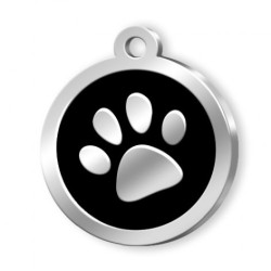 Médaille ronde avec empreinte de patte personnalisable pour chien et chat