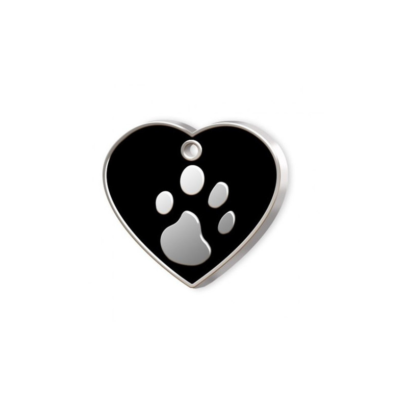 Médaille cœur avec empreinte de patte personnalisable pour chien et chat