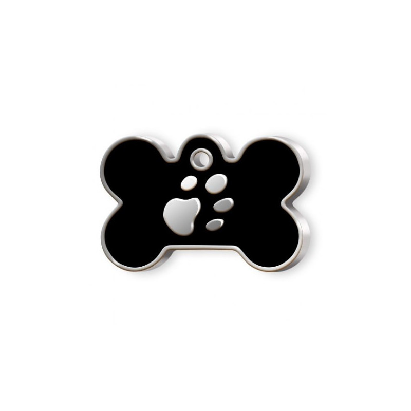 Médaille os avec empreinte de patte personnalisable pour chien